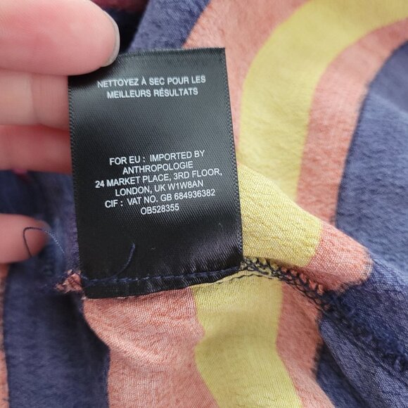 HD in Paris Anthro Handkerchief Asymmetrical hi lo short sleeve Dress size 4 - Picture 4 of 10